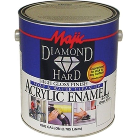 MAJIC PAINTS Interior/Exterior Paint, Gloss, Acrylic Base, White, 1 gal 52752390014